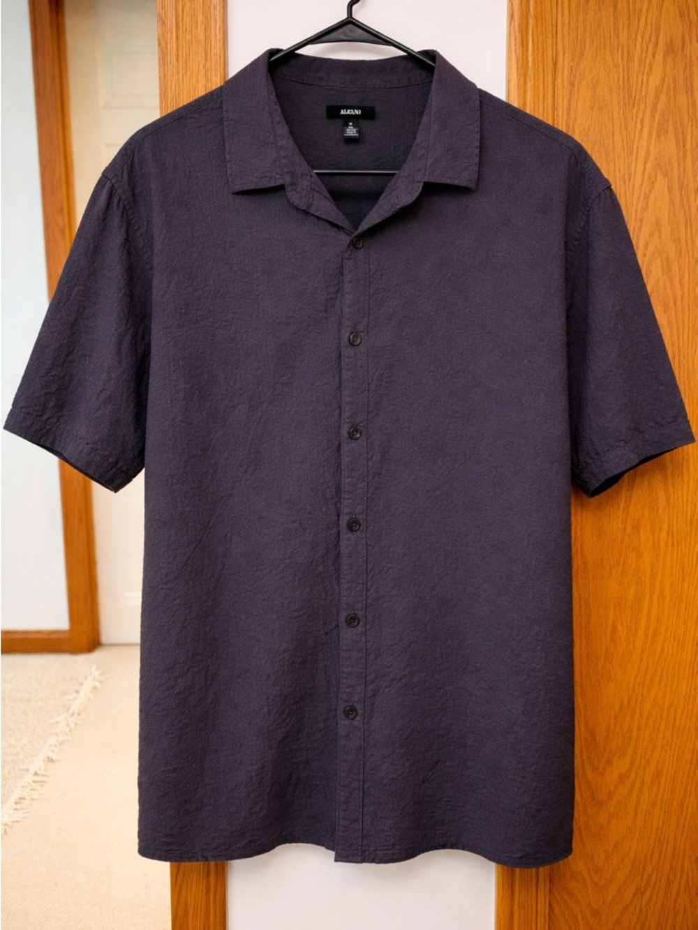 Alfani Men’s Short Sleeve Button-Down Shirt – Charcoal Gray
